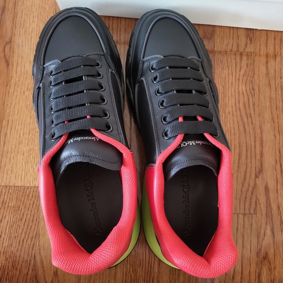 Alexander McQueen Black and Green Men's Shoes - Picture 5 of 14